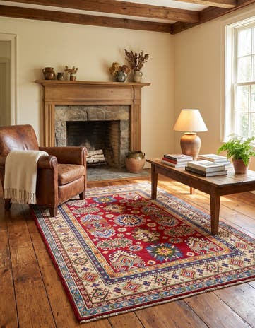 3' 10 x 5' 11 Hand Knotted Kazak Rug