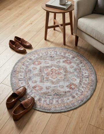 2' x 2' Washable Timeless Round Rug