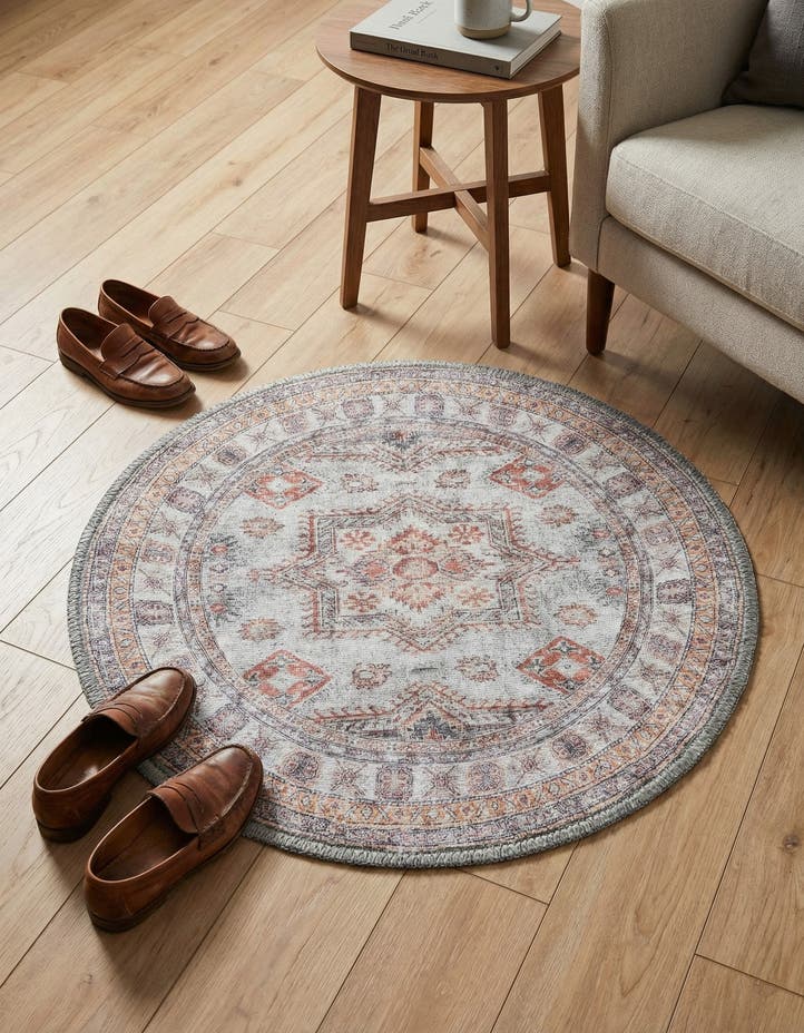 2' x 2' Washable Timeless Round Rug