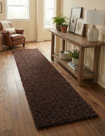 2' 7 x 14' Solid Shag Runner Rug
