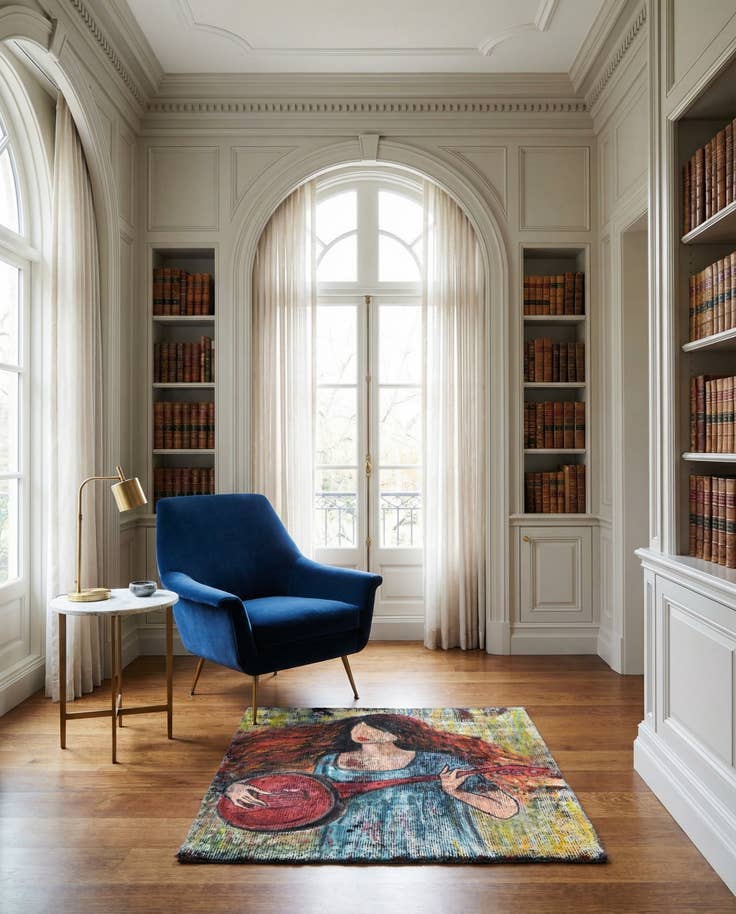 Detail image of 3' 4 x 3' 8 Hand Knotted Ultra Vintage Persian Wool Square Rug