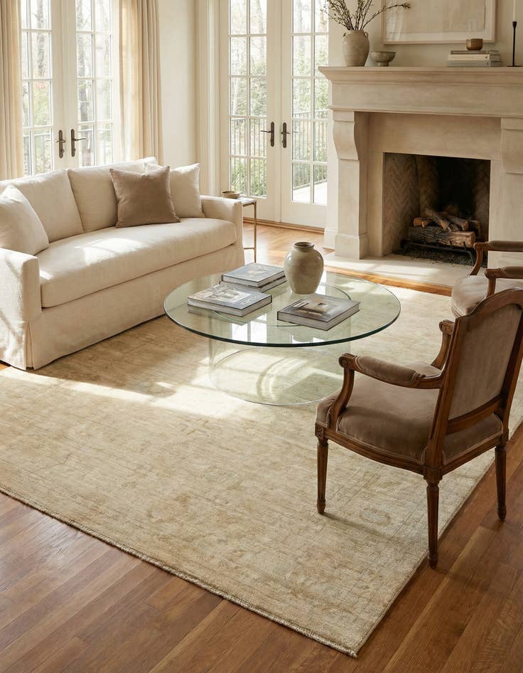 Detail image of 8' 2 x 9' 7 Hand Knotted Oushak Wool Rug