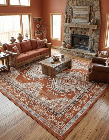 Terracotta Charlotte Square Rug