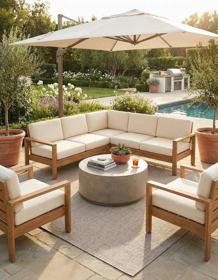 Detail image of 10' x 10'  Washable Solid Indoor / Outdoor Square Rug