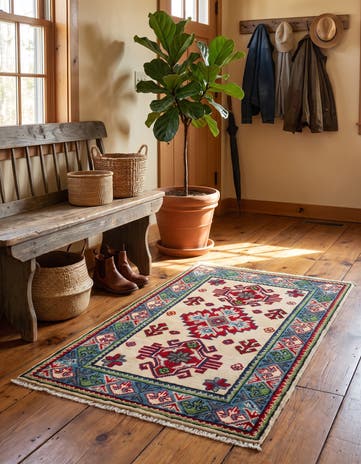 2' x 3' 2 Hand Knotted Kazak Rug