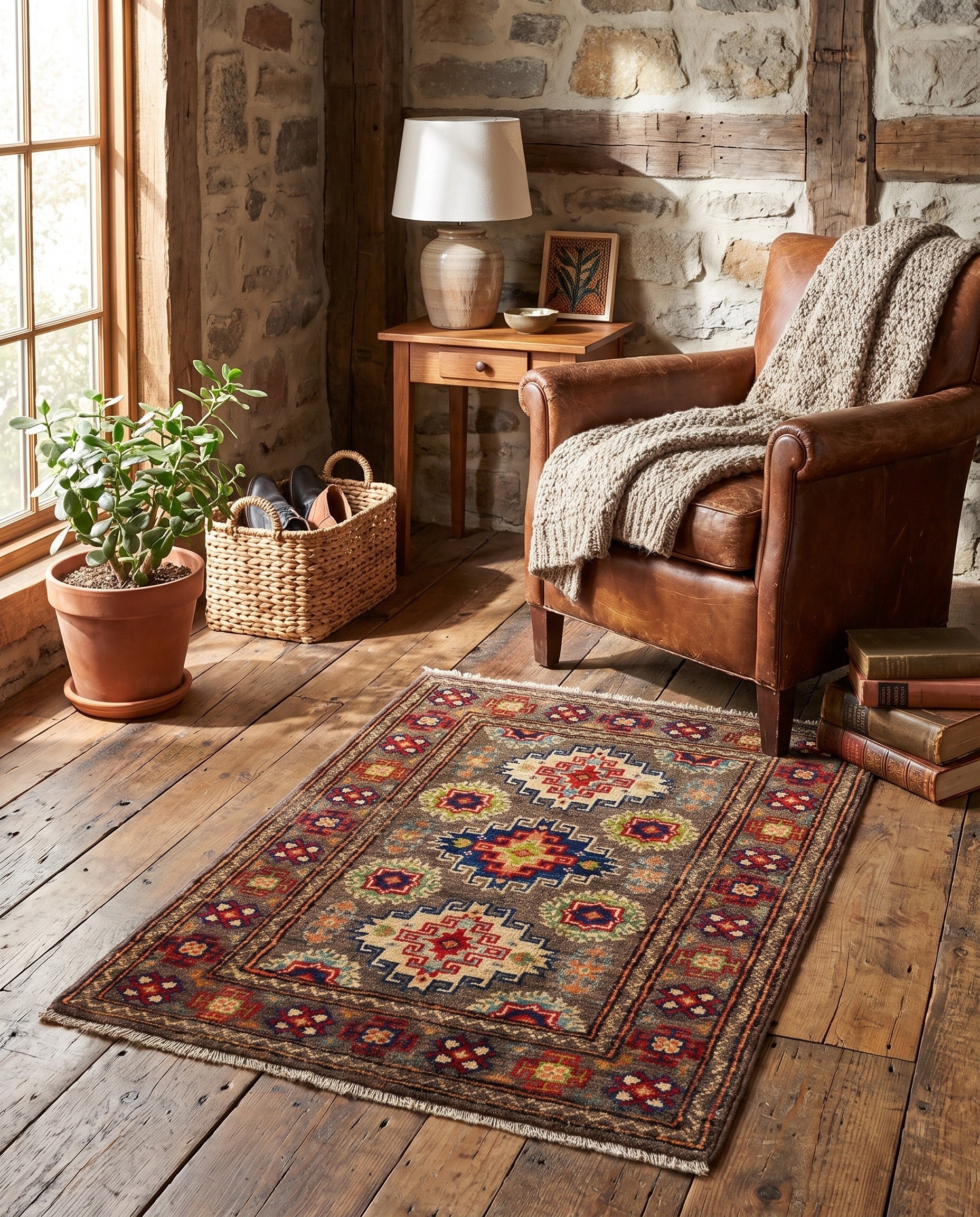 2' 1 x 2' 11 Hand Knotted Kazak Rug
