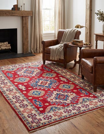 3' 5 x 5' 2 Hand Knotted Kazak Rug