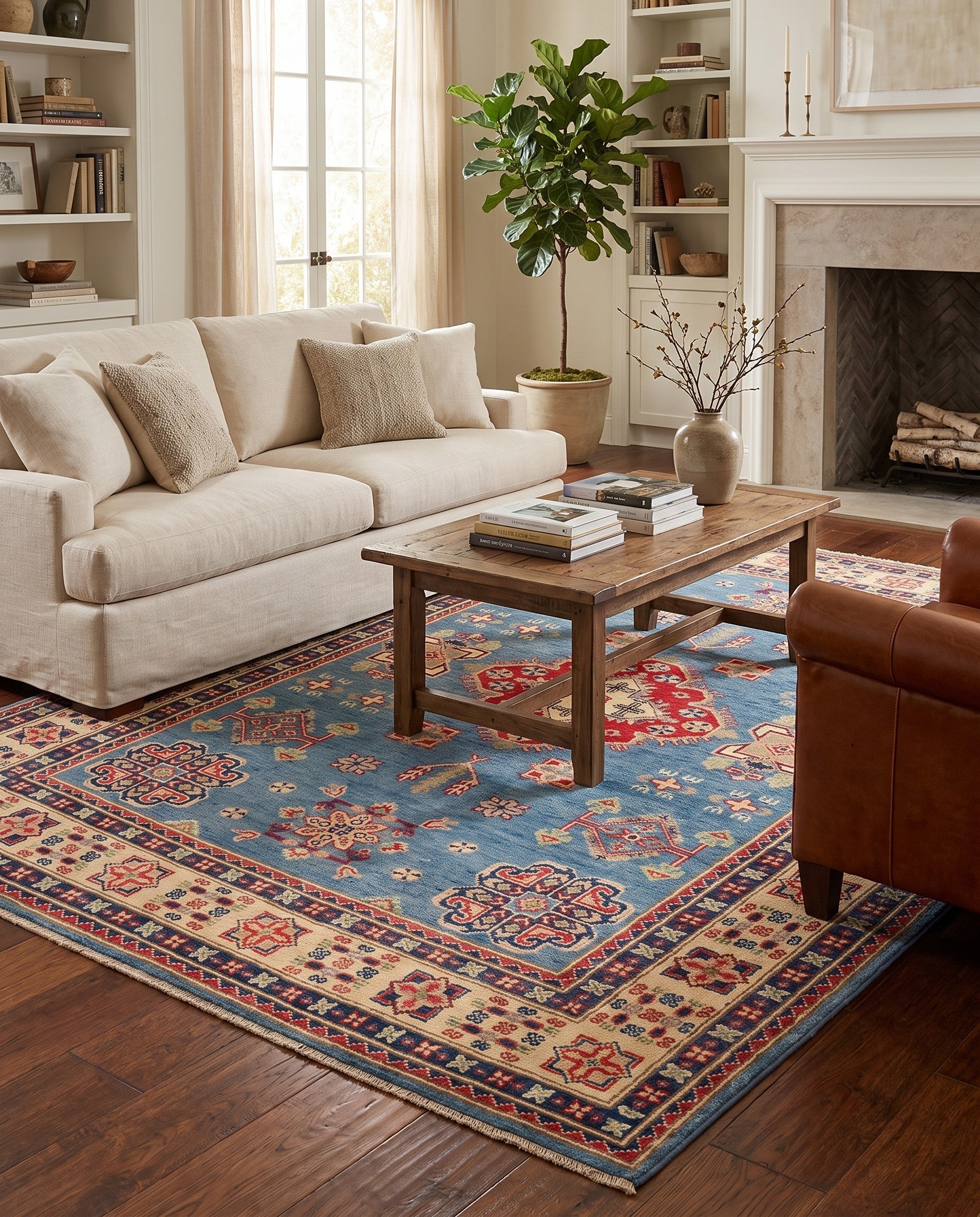 5' 2 x 6' 9 Hand Knotted Kazak Rug