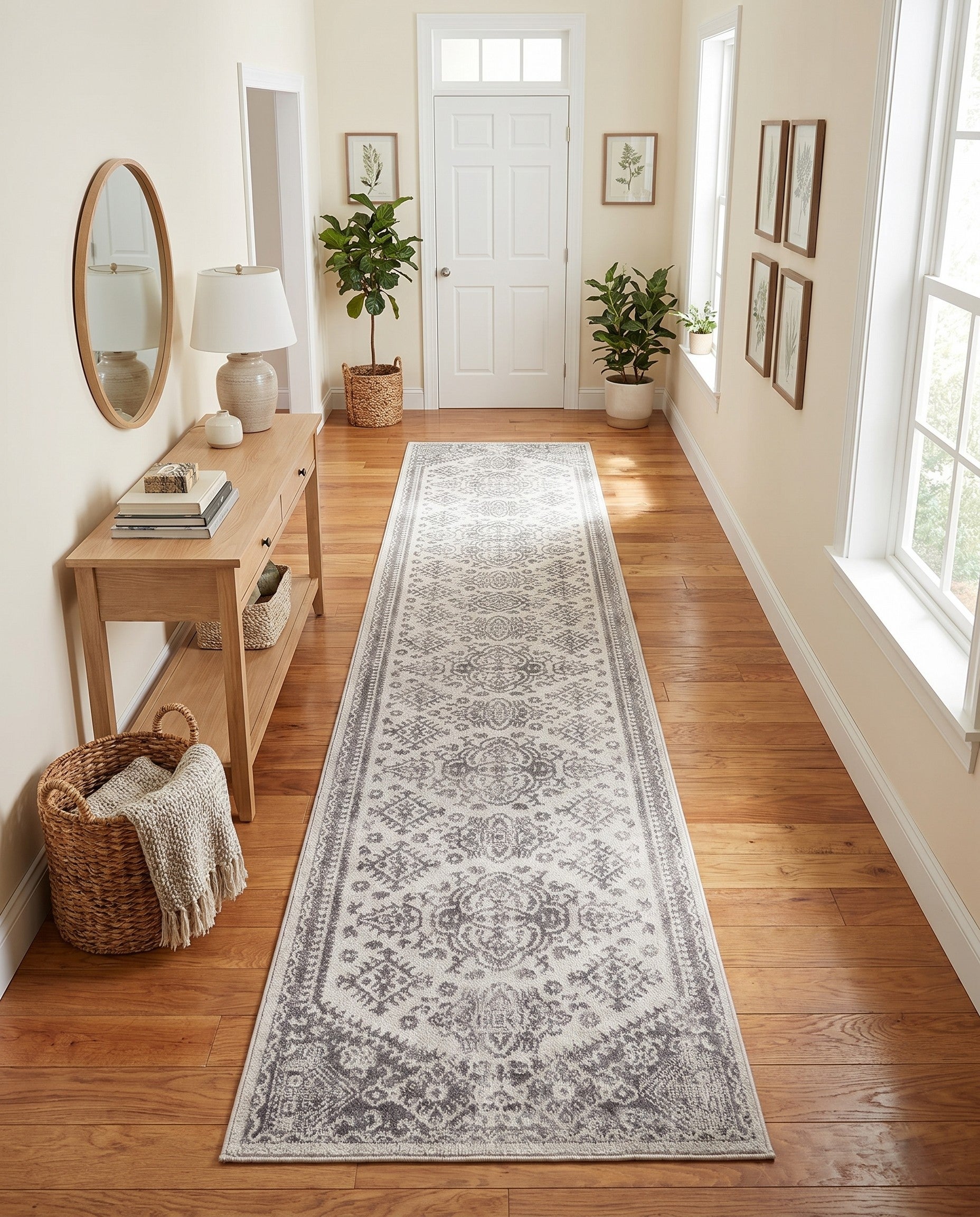 Cream Oxford Runner Rug