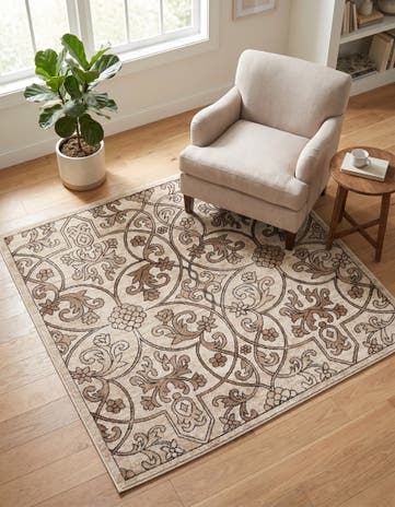 Dark Beige Nepal Square Rug