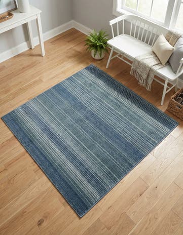 Blue Gemstone Square Rug