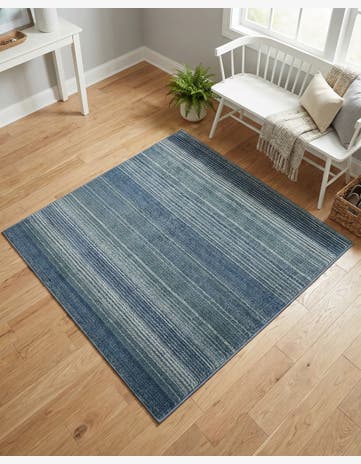 Blue Gemstone Square Rug