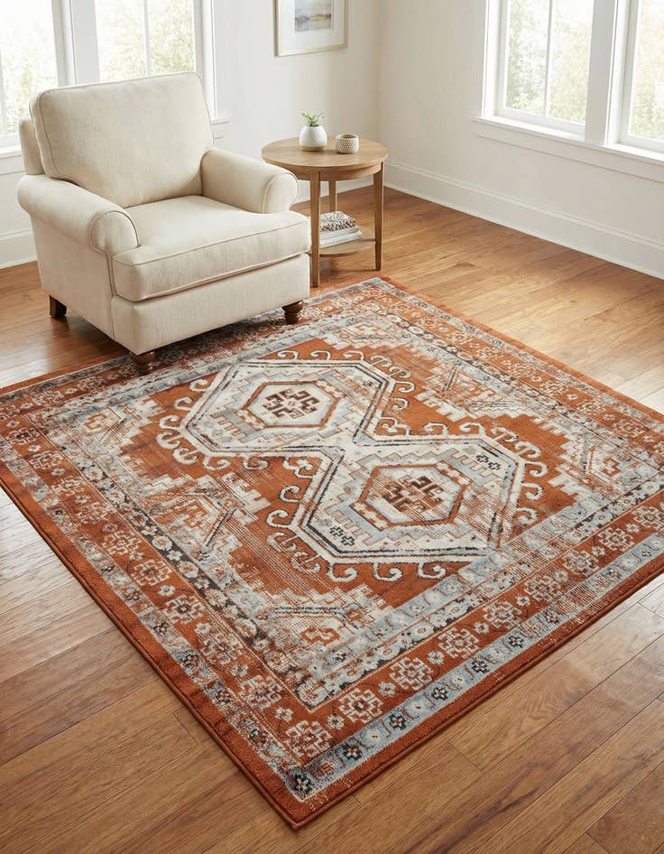 Detail image of 5' 3 x 5' 3 Charlotte Square Rug