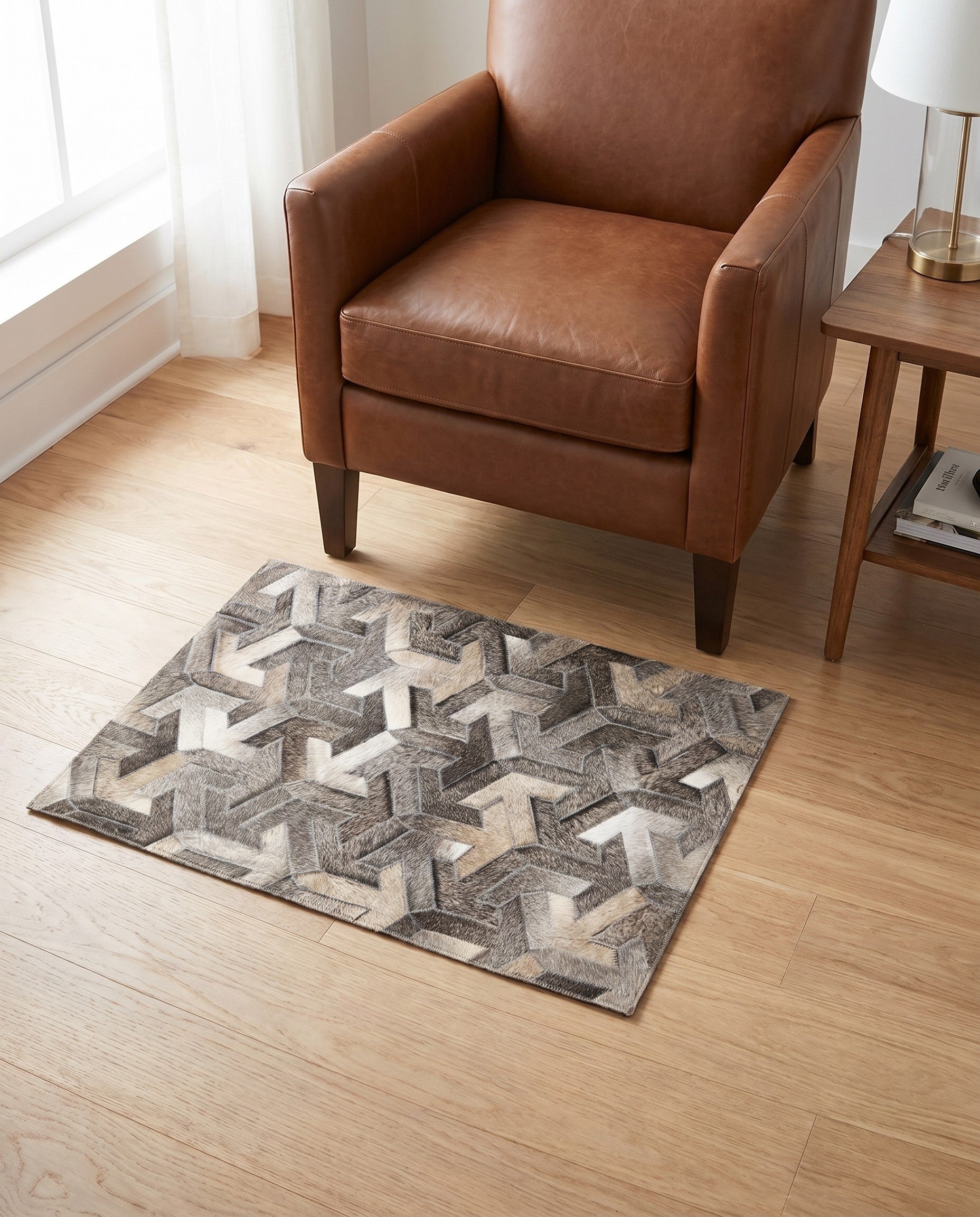 2' 1 x 3' Cowhide Rug