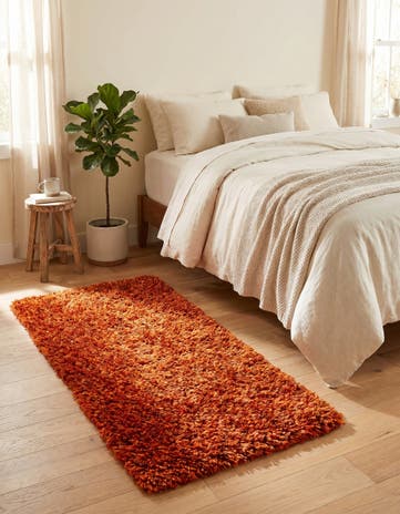 2' 5 x 4' 10 Hand Knotted Solid Shag Rug