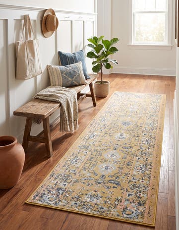 Yellow Kamala Washable Runner Rug