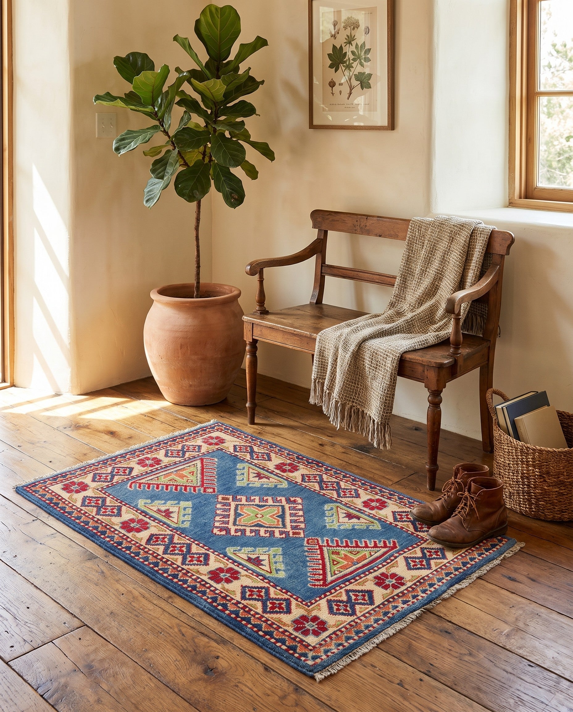 2' x 2' 11 Hand Knotted Kazak Rug