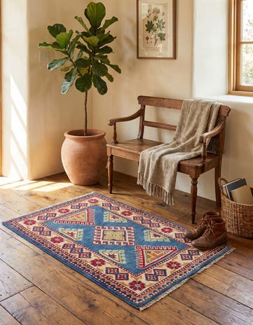 2' x 2' 11 Hand Knotted Kazak Rug