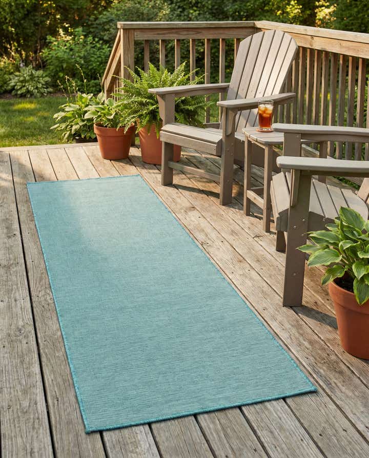 2' x 6' Easy-Clean Solid Indoor / Outdoor Runner Rug
