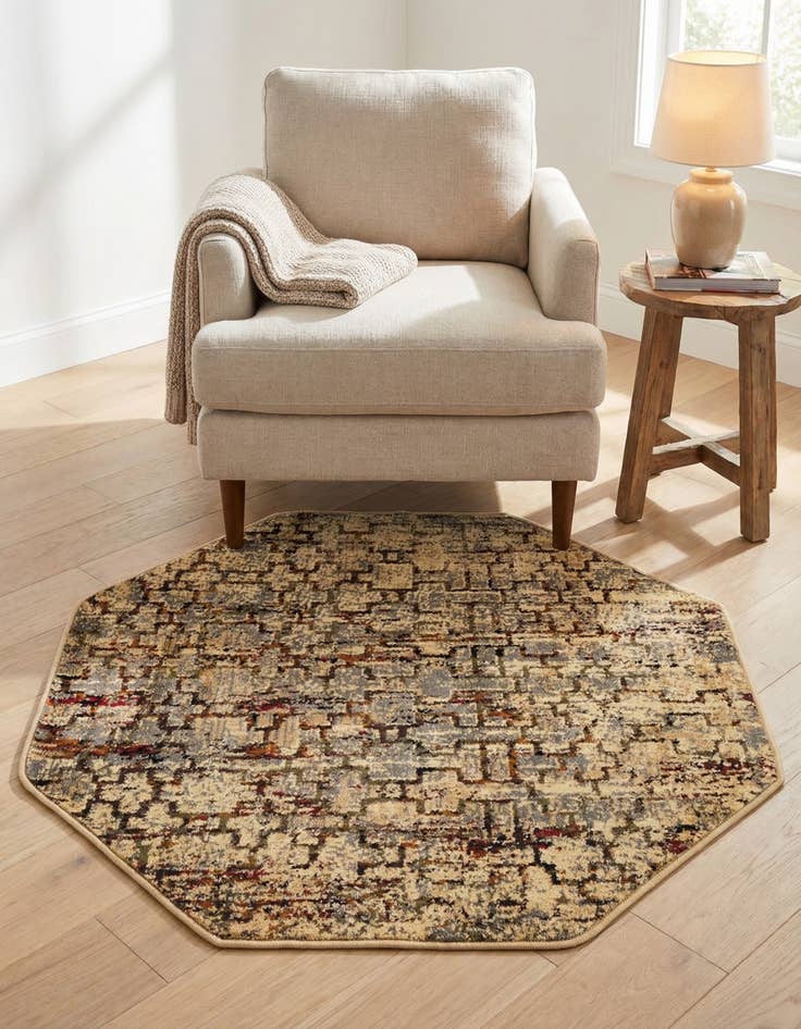 Detail image of  3' x 3' Saturn Octagon Rug