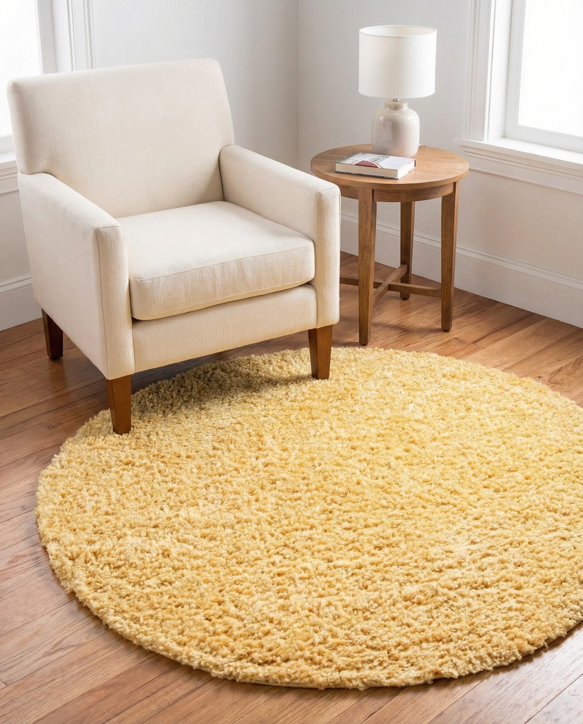 4' x 4' Zermatt Shag Round Rug