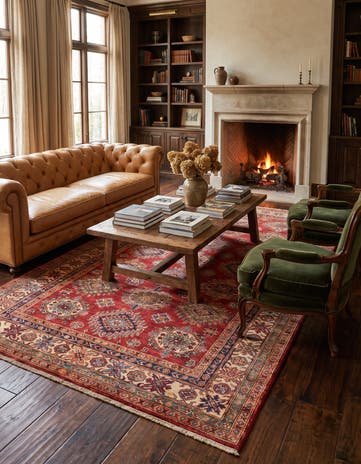 6' 1 x 9' 1 Hand Knotted Kazak Rug