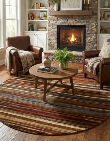 Beige Coffee Shop Round Rug