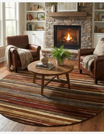 Beige Cafe Round Rug