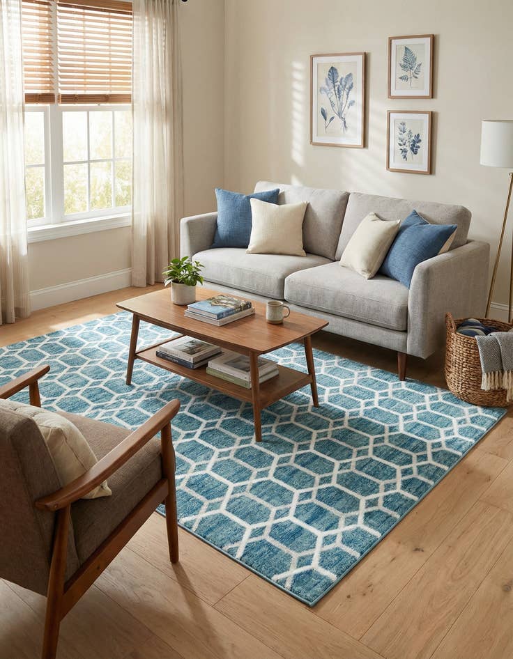 Detail image of 5' x 8' Lattice Trellis Rug