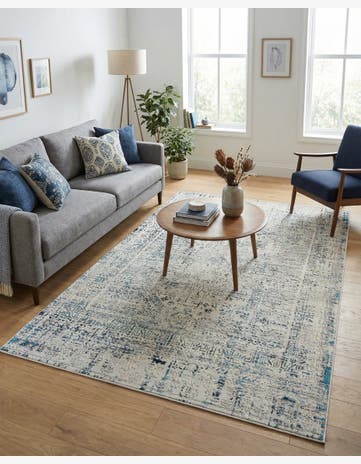 Ivory and Blue Finsbury Rug