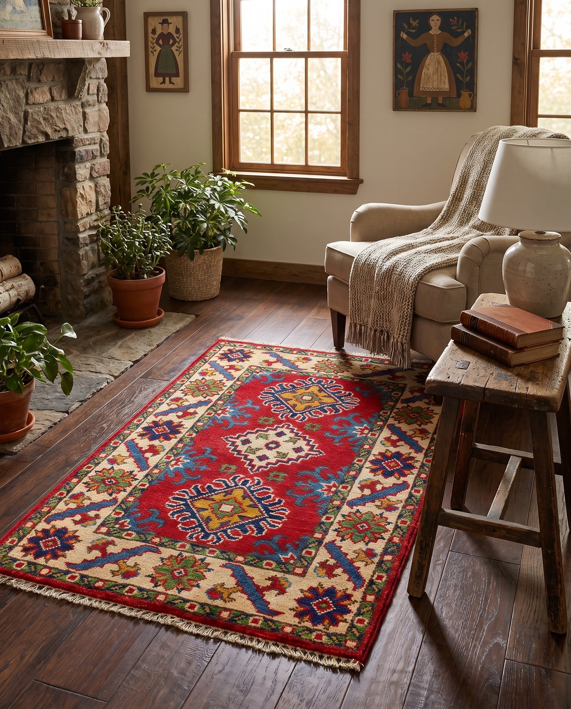 2' x 3' Hand Knotted Kazak Rug
