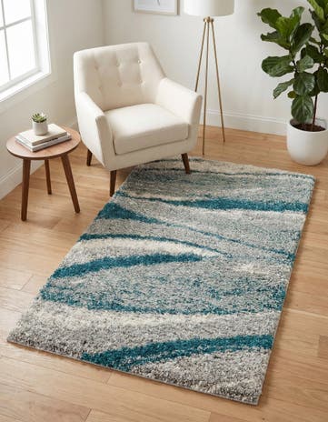 Teal Soft Touch Shag Rug