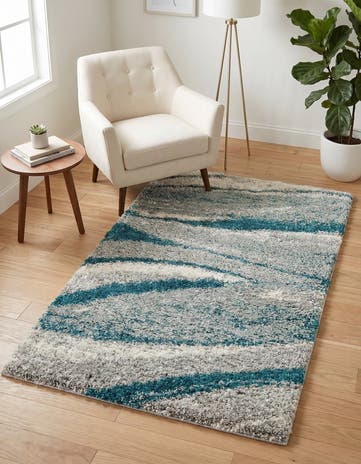 Teal Soft Touch Shag Rug
