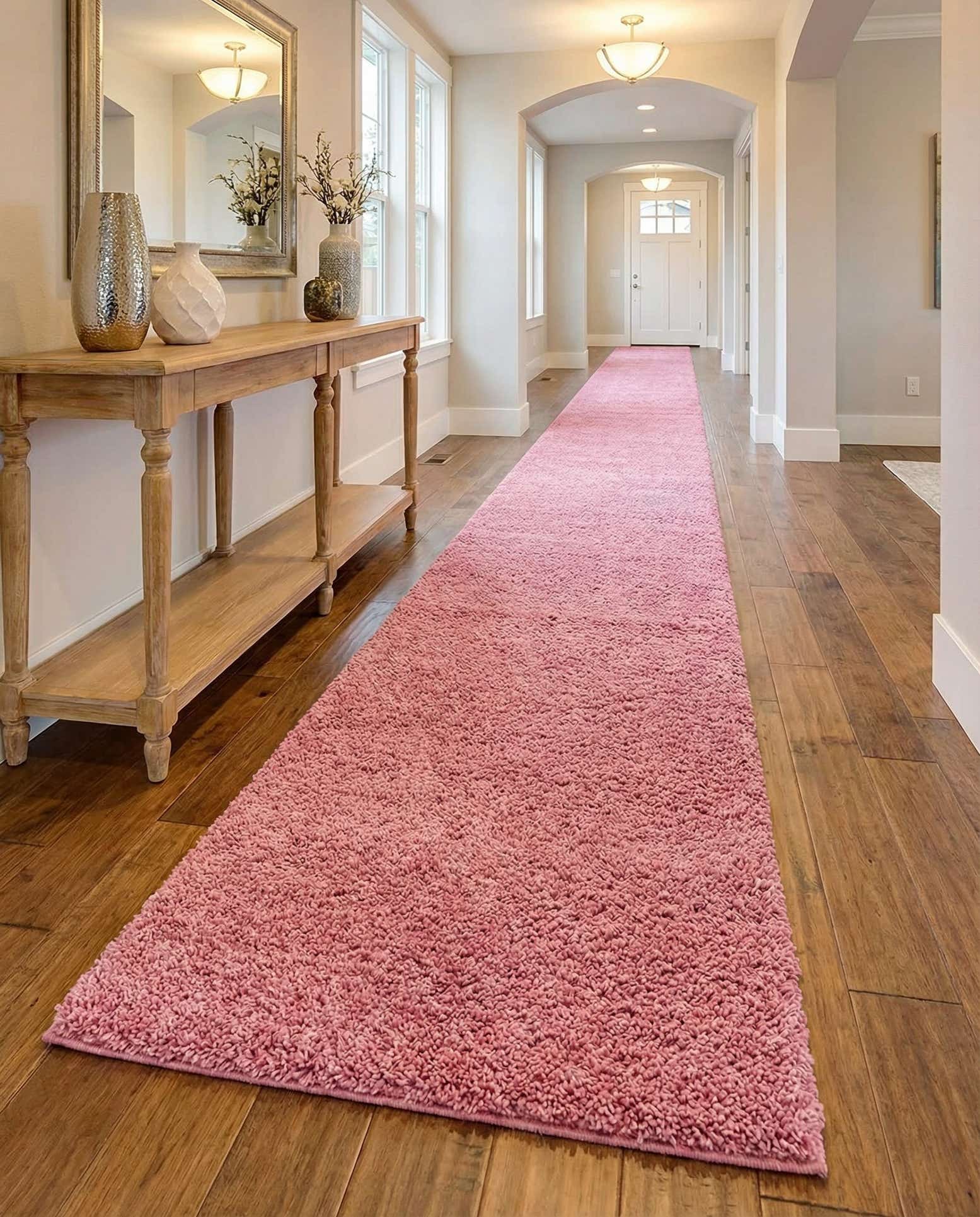 2' 7 x 14' Solid Shag Runner Rug