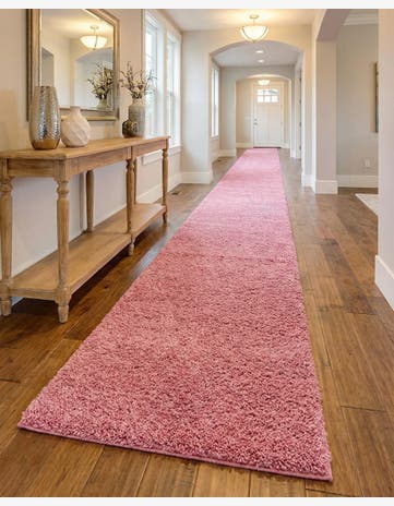 2' 7 x 14' Solid Shag Runner Rug