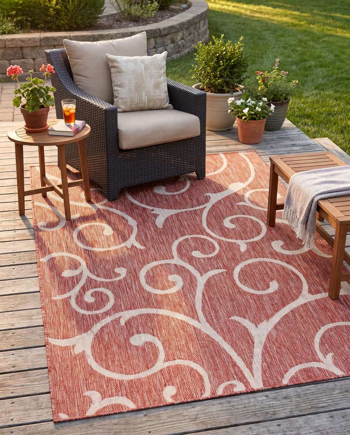 4' x 6' Easy-Clean Botanical Indoor / Outdoor Rug
