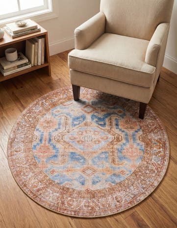 3' 6 x 3' 6 Washable Timeless Round Rug