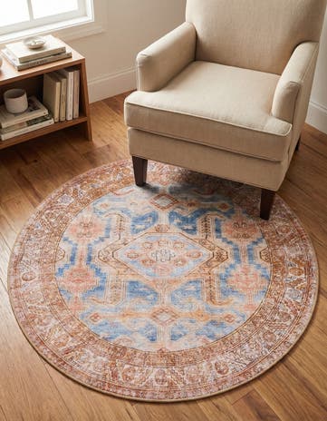 3' 6 x 3' 6 Washable Timeless Round Rug