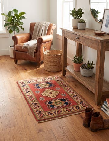 1' 11 x 3' Hand Knotted Kazak Rug