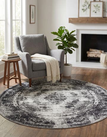 Gray Aarhus Round Rug