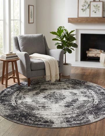 Gray Aarhus Round Rug
