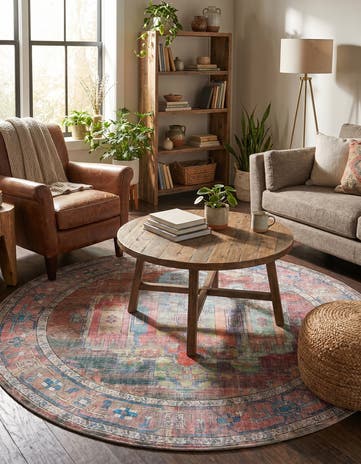 5' 3 x 5' 3 Washable Maahru Round Rug