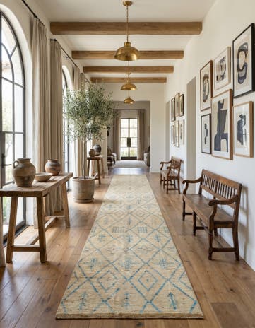 4' 1 x 19' 6 Hand Knotted Moroccan Wool Runner Rug