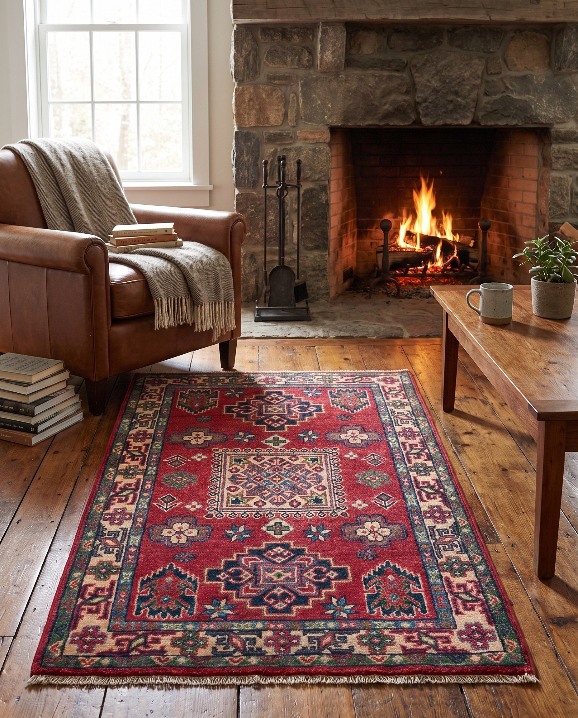 2' 7 x 4' 5 Hand Knotted Kazak Rug