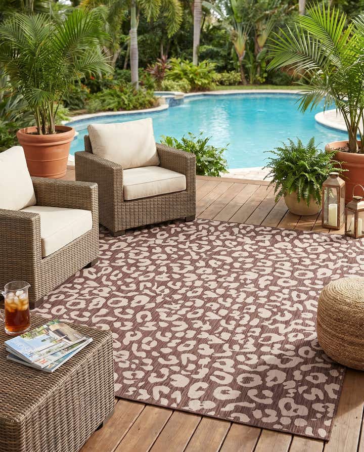 10' x 10' Easy-Clean Safari Indoor / Outdoor Square Rug
