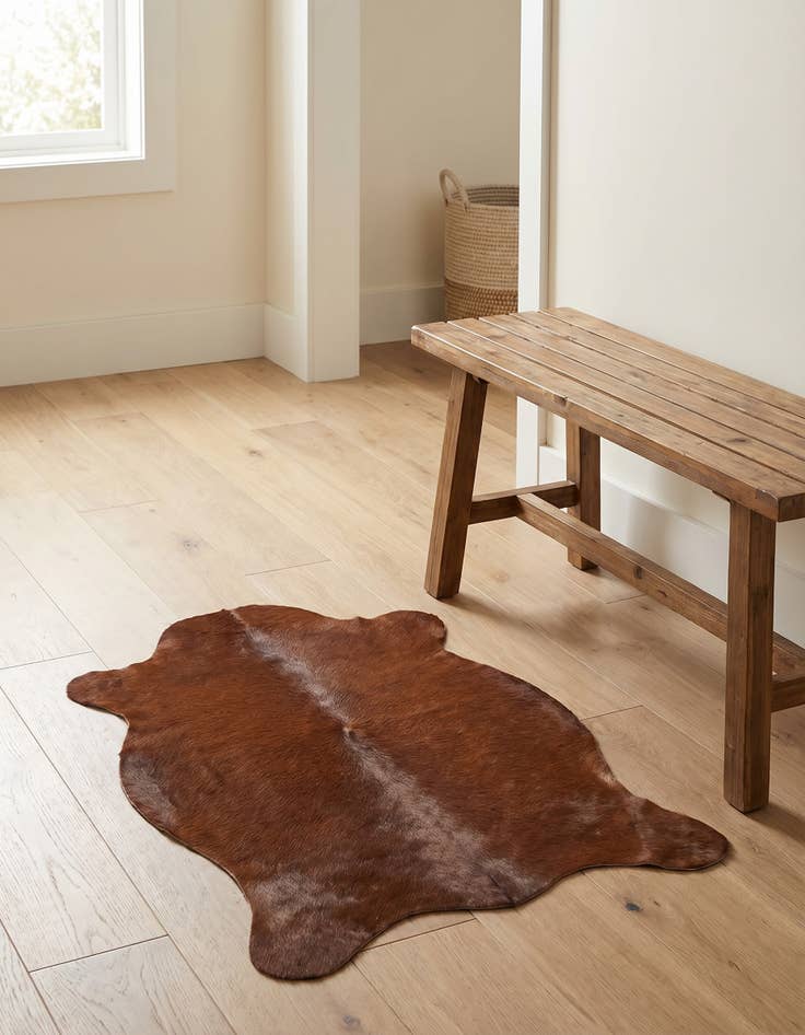 Detail image of 2' 2 x 2' 11 Cowhide Leather Rug