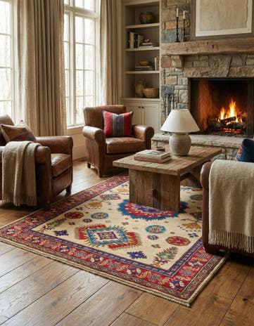 4' x 6' Hand Knotted Kazak Rug