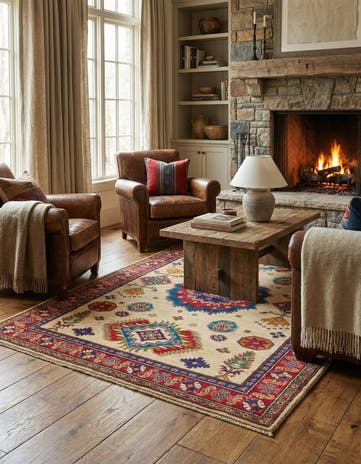 4' x 6' Hand Knotted Kazak Rug