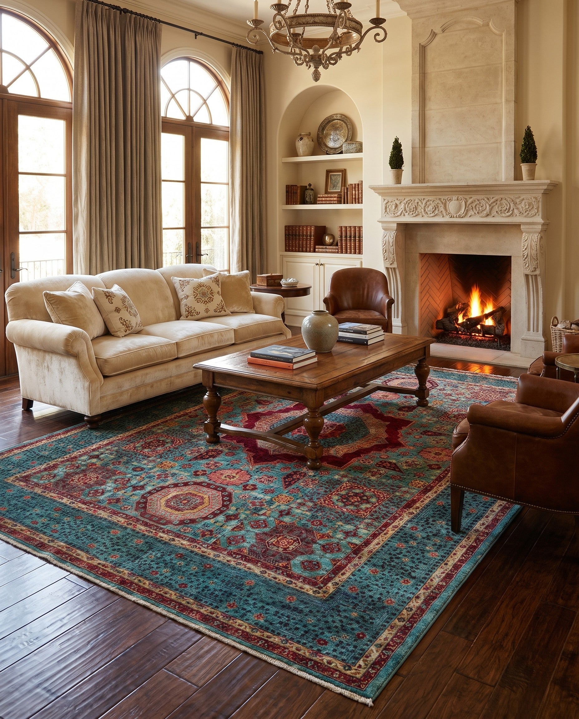 9' x 12' 5 Hand Knotted Mamluk Ziegler Rug