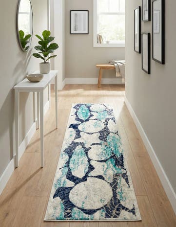 Blue Ariel Runner Rug